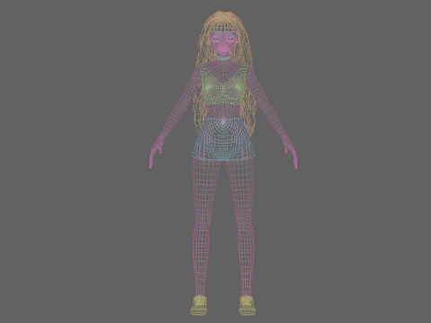 Cool anime girl V38264 3D Model