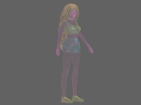 Cool anime girl V38264 3D Model