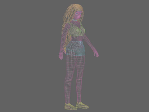 Cool anime girl V38264 3D Model