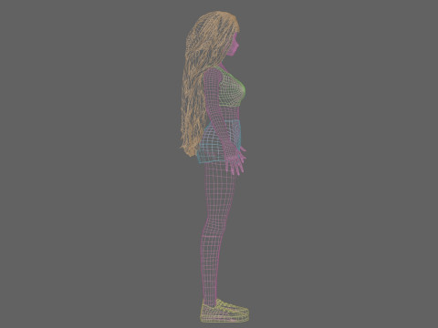 Cool anime girl V38264 3D Model