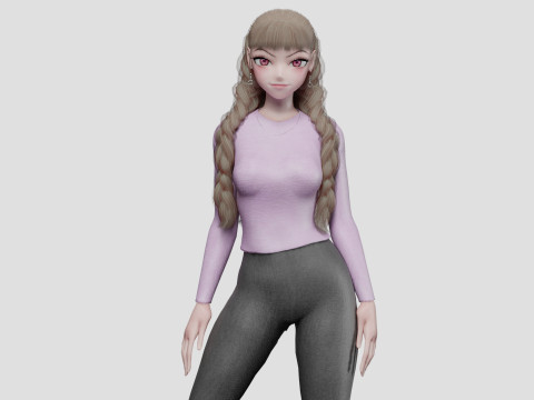 Cool Basic girl V33601 3D Model