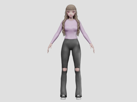 Cool Basic girl V33601 Model 3D