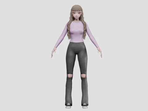 Cool Basic girl V33601 3D Model