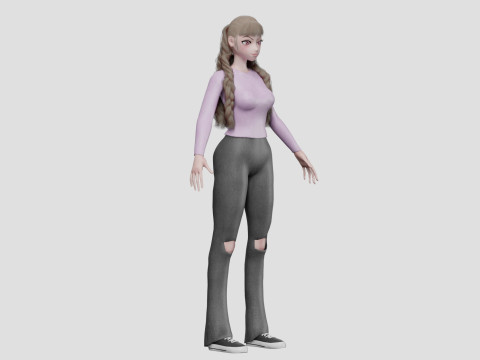 Cool Basic girl V33601 Model 3D