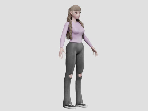 Cool Basic girl V33601 3D Model