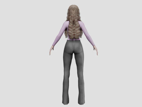 Cool Basic girl V33601 3D Model
