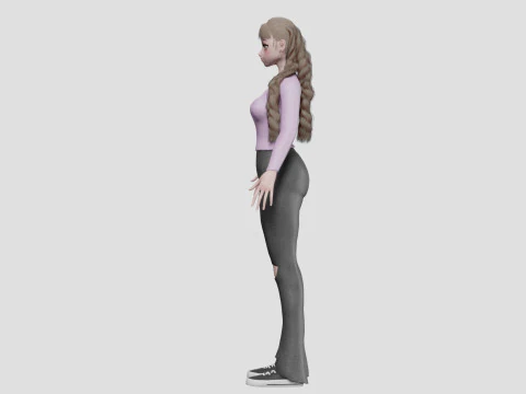 Cool Basic girl V33601 3D Model