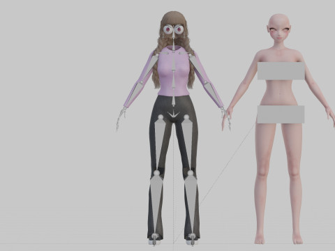 Cool Basic girl V33601 Model 3D