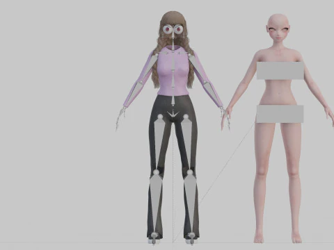 Cool Basic girl V33601 3D Model