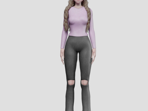 Cool Basic girl V33601 Model 3D