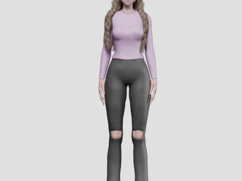 Cool Basic girl V33601 3D Model