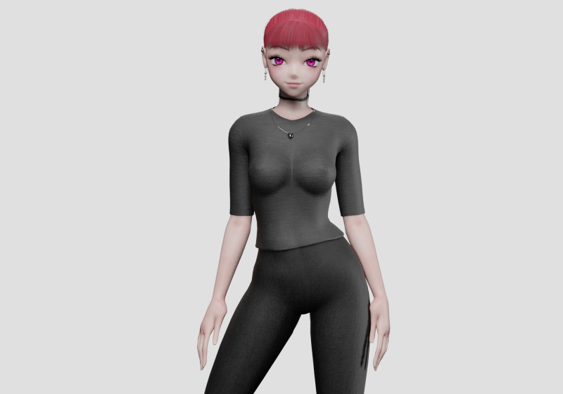Cool cute girl V25633 Model 3D .c4d .max .obj .3ds .fbx .stl .blend 