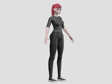Cool cute girl V25633 Model 3D