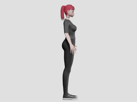 Cool cute girl V25633 Model 3D
