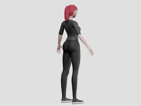 Cool cute girl V25633 Model 3D