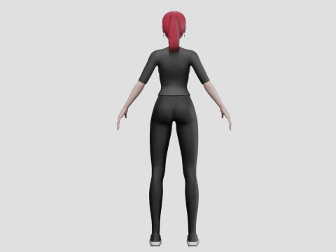 Cool cute girl V25633 Model 3D