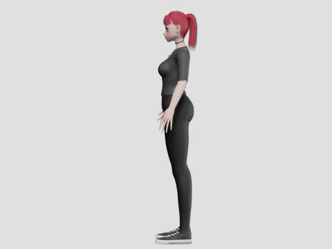 Cool cute girl V25633 Model 3D