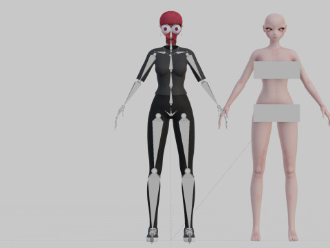 Cool cute girl V25633 Model 3D
