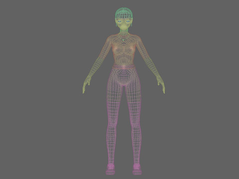 Cool cute girl V25633 Model 3D
