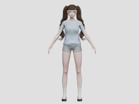 Cute anime girl V34594 3D Model