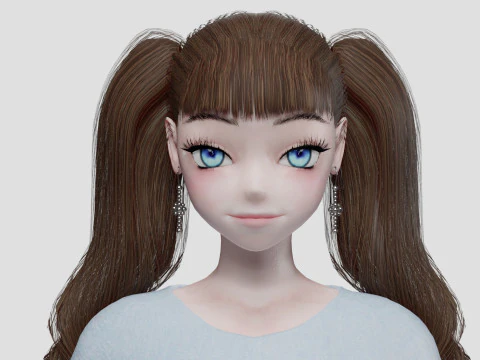 Cute anime girl V34594 3D Model