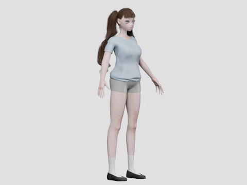 Cute anime girl V34594 3D Model