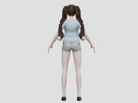 Cute anime girl V34594 3D Model