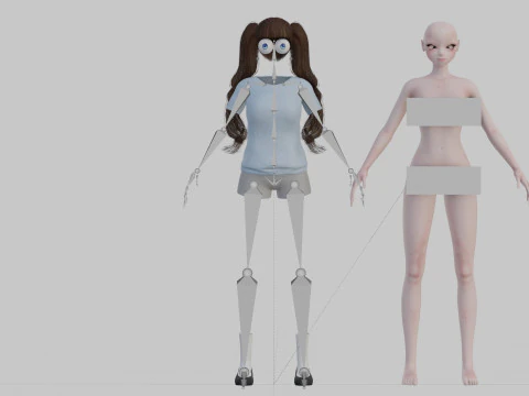 Cute anime girl V34594 3D Model