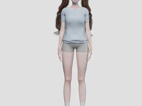 Cute anime girl V34594 3D Model