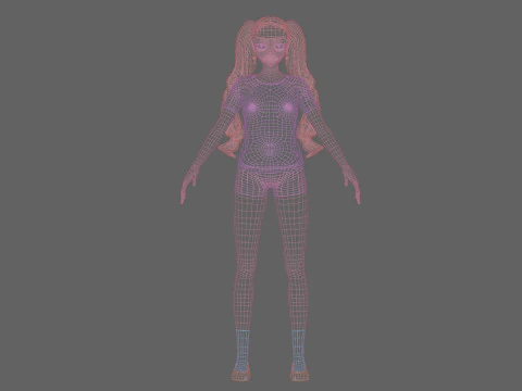 Cute anime girl V34594 3D Model