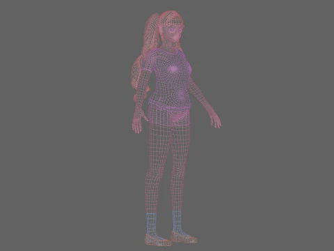 Cute anime girl V34594 3D Model