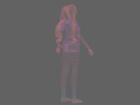 Cute anime girl V34594 3D Model