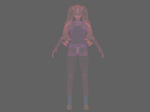 Cute anime girl V34594 3D Model