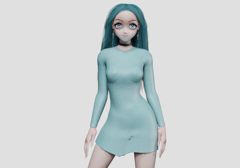 Cute Basic girl V35992 Modelo 3D .c4d .max .obj .3ds .fbx .stl .blend 