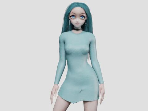 Linda garota básica V35992 Modelo 3D