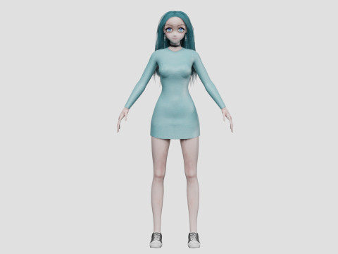 Cute Basic girl V35992 Modelo 3D