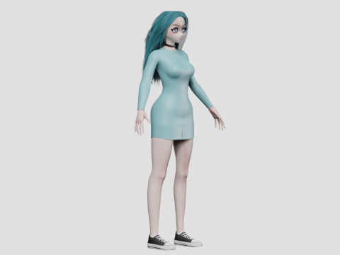Cute Basic girl V35992 Modelo 3D