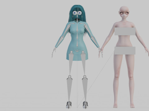 Cute Basic girl V35992 Modelo 3D