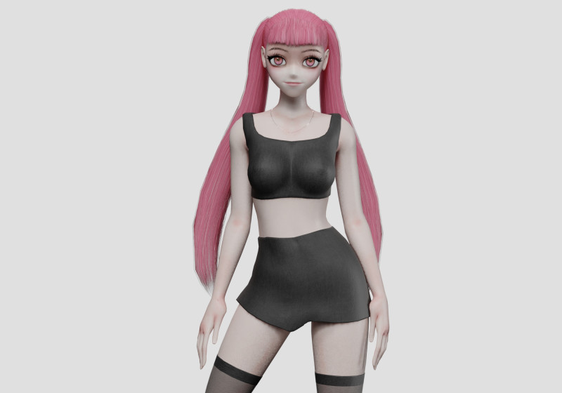 Cute Beautiful girl V25882 3D Modell .c4d .max .obj .3ds .fbx .stl .blend 