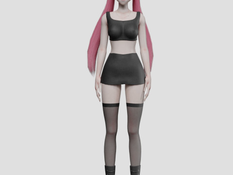 Cute Beautiful girl V25882 3D Modell