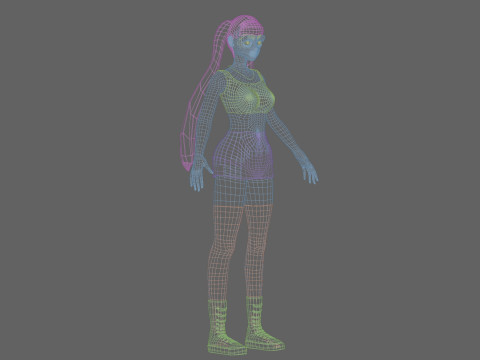 Cute Beautiful girl V25882 3D Modell