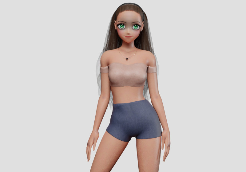 Cute Cartoon girl V29928 3Dモデル .c4d .max .obj .3ds .fbx .stl .blend 