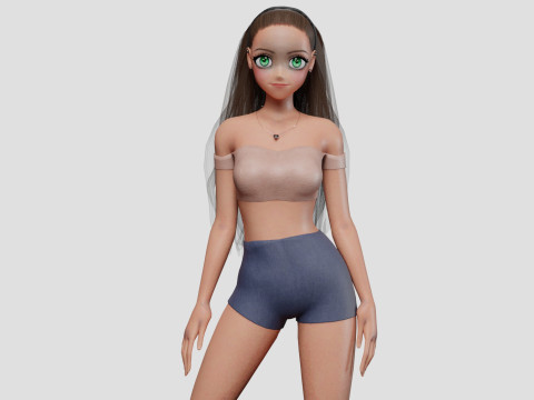 Cute Cartoon girl V29928 3D-Modell