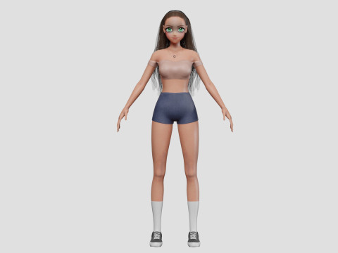 Cute Cartoon girl V29928 3Dモデル