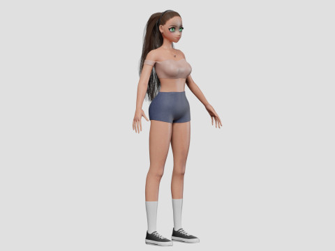 Cute Cartoon girl V29928 3Dモデル