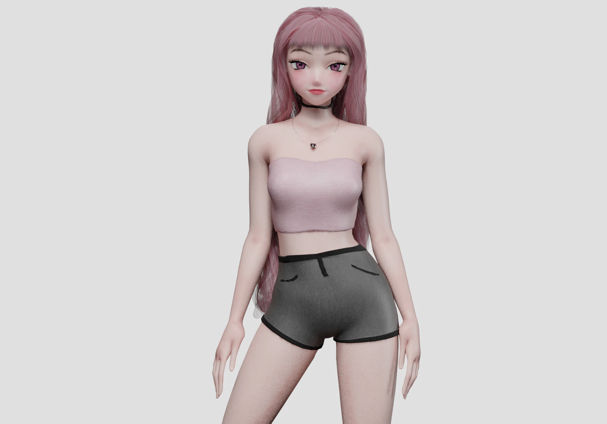 Cute classic girl V39293 3D Model .c4d .max .obj .3ds .fbx .stl .blend 