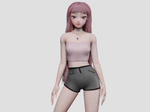 Cute classic girl V39293 3D Model
