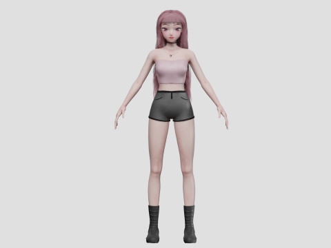 Cute classic girl V39293 3D Модель