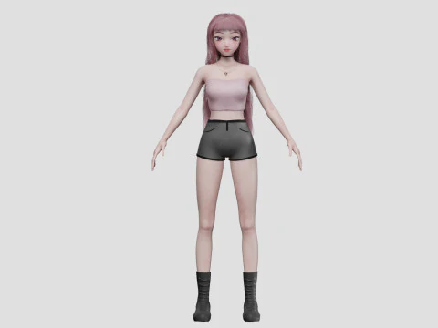 Cute classic girl V39293 3D Model
