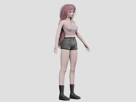 Cute classic girl V39293 3D Модель